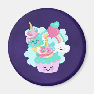 かわいいカップケーキとハッピーアイスクリーム マグネット
