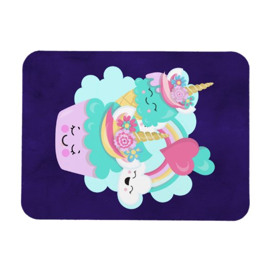 かわいいカップケーキとハッピーアイスクリーム マグネット (横)