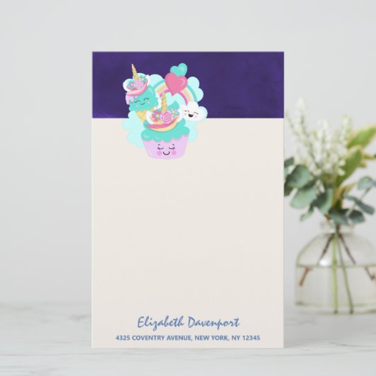 かわいいカップケーキとハッピーアイスクリーム 便箋 (スタンド正面)