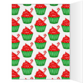 かわいいカップケーキと大きな余分な大きなクリスマスカード (内側(左))