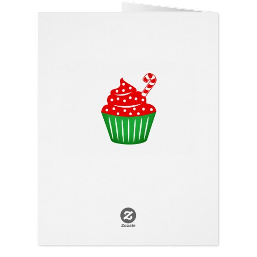 かわいいカップケーキと大きな余分な大きなクリスマスカード (裏面)