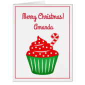 かわいいカップケーキと大きな余分な大きなクリスマスカード (正面)