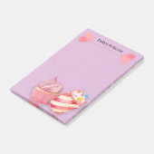 かわいいカップケーキと棒つきキャンデーを紫色にリストする ポストイット (アングル)