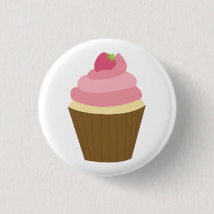 かわいいカップケーキのイラストレーション 缶バッジ