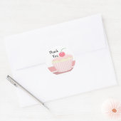 かわいいカップケーキのサンキュー ラウンドシール (封筒)