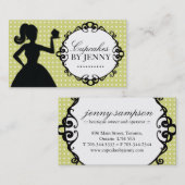 かわいいカップケーキのシルエットの名刺 名刺 (正面/裏面)