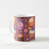 かわいいカップケーキのパターン コーヒーマグカップ (正面左)
