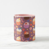 かわいいカップケーキのパターン マグカップ (中央)