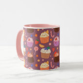 かわいいカップケーキのパターン マグカップ (正面左)