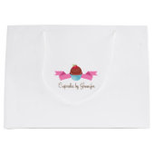 かわいいカップケーキのビジネス用ギフトバッグ ラージペーパーバッグ (正面)