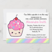 かわいいカップケーキのベビーシャワー 招待状 (正面)