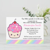 かわいいカップケーキのベビーシャワー 招待状 (スタンド正面)