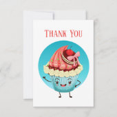 かわいいカップケーキのベンダーやパン屋サンキューカード サンキューカード (正面)