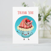 かわいいカップケーキのベンダーやパン屋サンキューカード サンキューカード (スタンド正面)