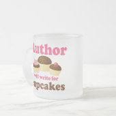 かわいいカップケーキの作家のギフトのために書きます フロストグラスマグカップ (正面左)