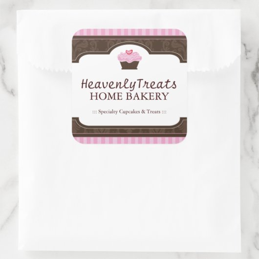 かわいいカップケーキの包装シール スクエアシール (バッグ)