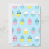 かわいいカップケーキの子どもたち1歳の誕生日パーティー 招待状 (裏面)