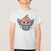 かわいいカップケーキの子供たち トライブレンドTシャツ (正面)