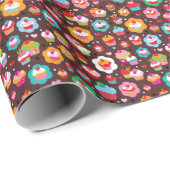 かわいいカップケーキの柄 ラッピングペーパー (ロールコーナー)