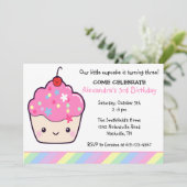 かわいいカップケーキの誕生日 招待状 (スタンド正面)