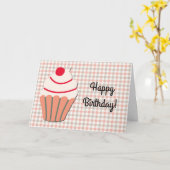 かわいいカップケーキアート誕生日カード カード (黄色い花)