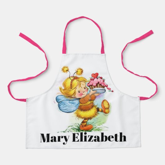 かわいいカップケーキガール エプロン (正面)