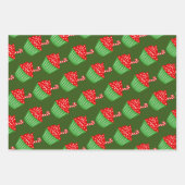 かわいいカップケーキクリスマスラッピング紙シート ラッピングペーパーシート (正面3)