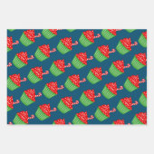 かわいいカップケーキクリスマスラッピング紙シート ラッピングペーパーシート (正面2)