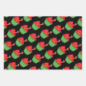 かわいいカップケーキクリスマスラッピング紙シート ラッピングペーパーシート (正面)