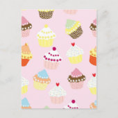 かわいいカップケーキケーキのデザートパターン ポストカード (正面)