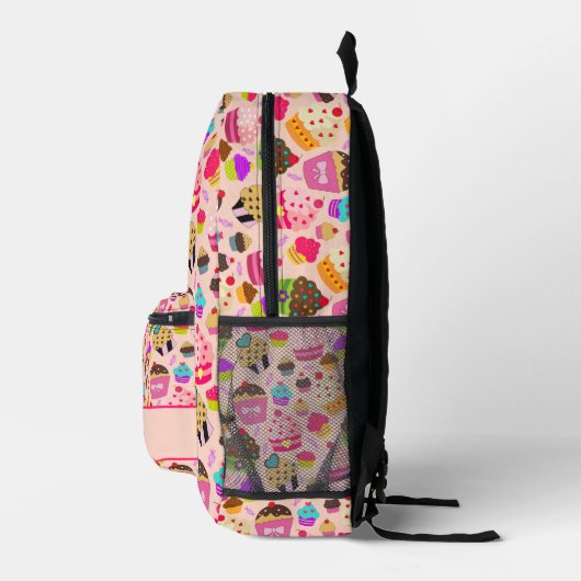 かわいいカップケーキケーキパーソナライズされた プリントバックパック (右)