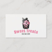 かわいいカップケーキスイートトリートベーカリーガーリーピンク 名刺 (正面)