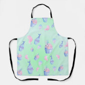 かわいいカップケーキスイートマーメイドバースデーパガーリーーティ エプロン (正面)