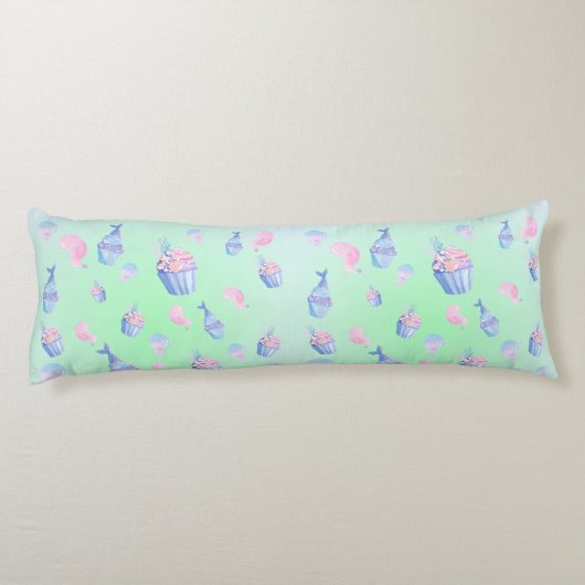 かわいいカップケーキスイートマーメイドバースデーパガーリーーティ ボディピロー (裏面)