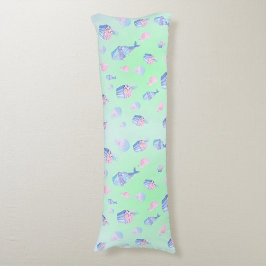 かわいいカップケーキスイートマーメイドバースデーパガーリーーティ ボディピロー (正面縦)