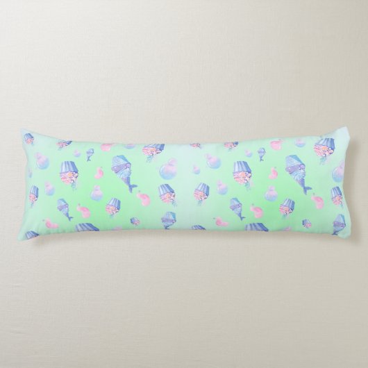 かわいいカップケーキスイートマーメイドバースデーパガーリーーティ ボディピロー (正面)