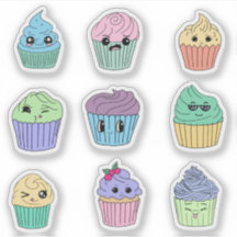 かわいいカップケーキステッカーシート