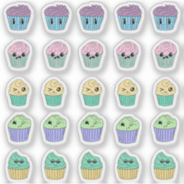 かわいいカップケーキステッカーシート 25枚 シール