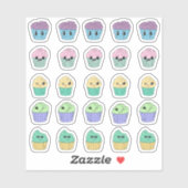 かわいいカップケーキステッカーシート 25枚 シール (シート)