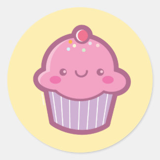 かわいいカップケーキステッカー ラウンドシール