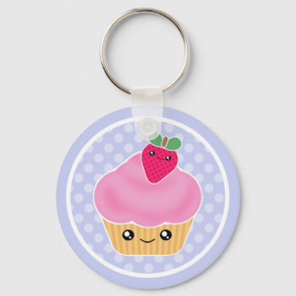 かわいいカップケーキストロベリーキーチェーン キーホルダー