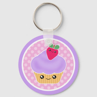 かわいいカップケーキストロベリーキーチェーン キーホルダー