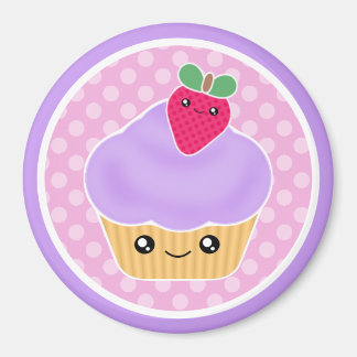 かわいいカップケーキストロベリーマグネット マグネット