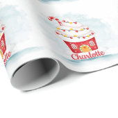 かわいいカップケーキハウスクリガーリースマス ラッピングペーパー (ロールコーナー)