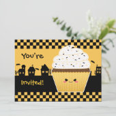 かわいいカップケーキハローウィンパーティ 招待状 (スタンド正面)