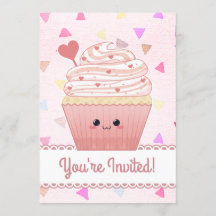 かわいいカップケーキハート ピンク