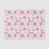 かわいいカップケーキパターンピンクティッシュペーパー 薄葉紙 (正面)