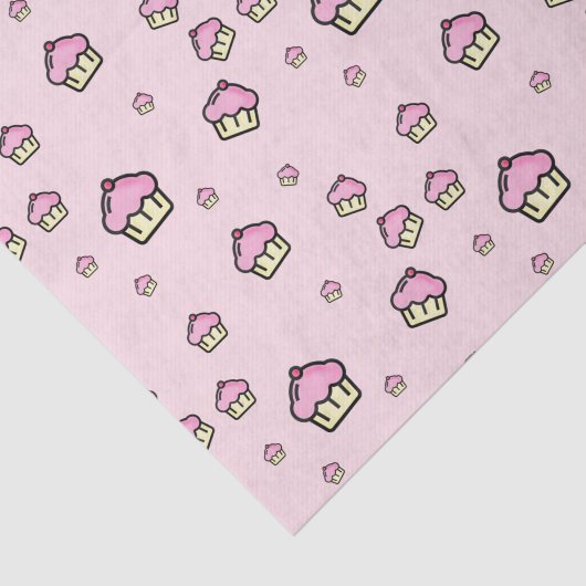 かわいいカップケーキパターンピンクティッシュペーパー 薄葉紙 (詳細)