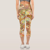 かわいいカップケーキパターン、カップケーキバックグランドパターン カプリレギンス (裏面)