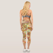 かわいいカップケーキパターン、カップケーキバックグランドパターン カプリレギンス (裏面)